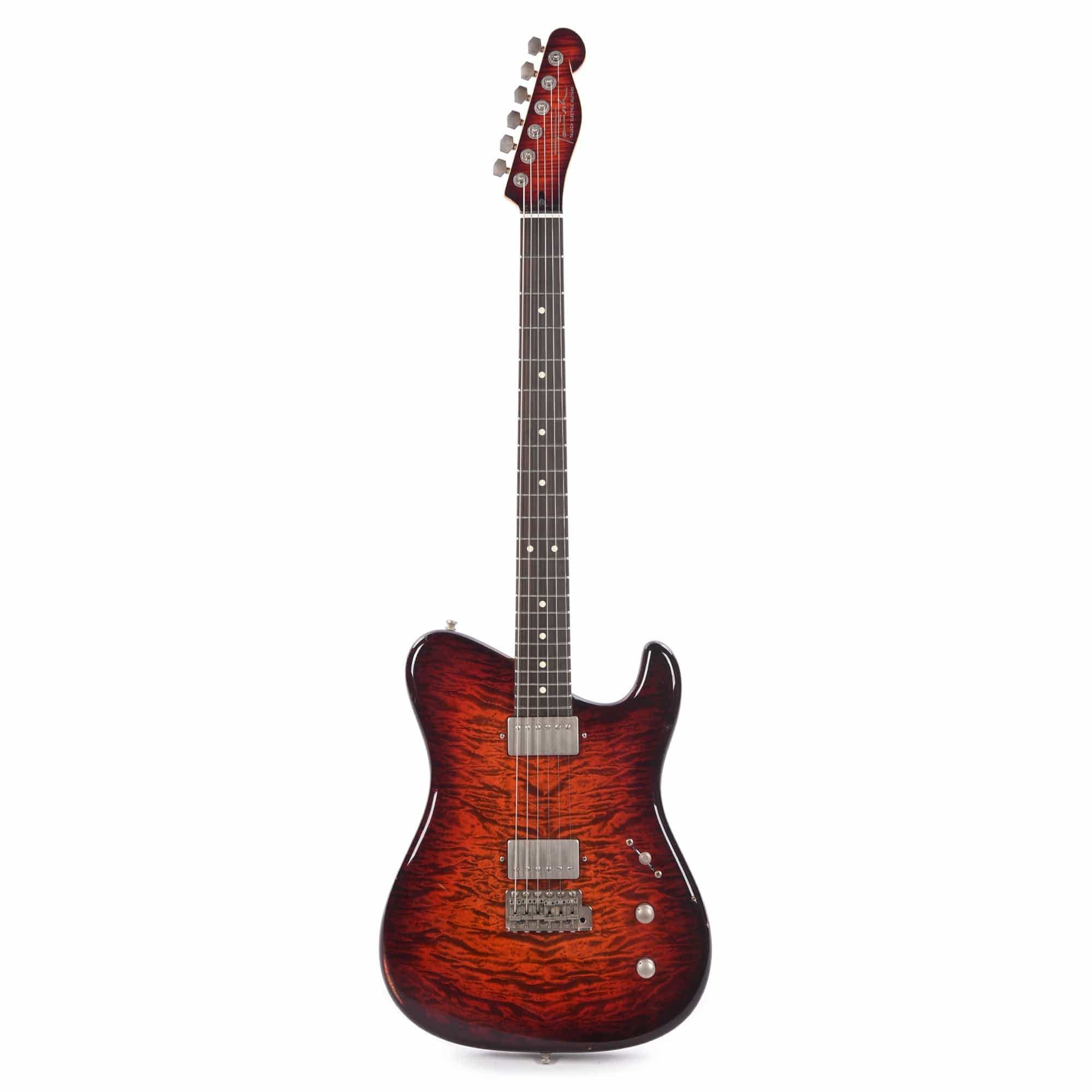 Tausch 665 RAW Deluxe Trem HH Figured Maple Aged Red Sunset Burst w/Flame Maple Neck Electric Guitars / Solid Body