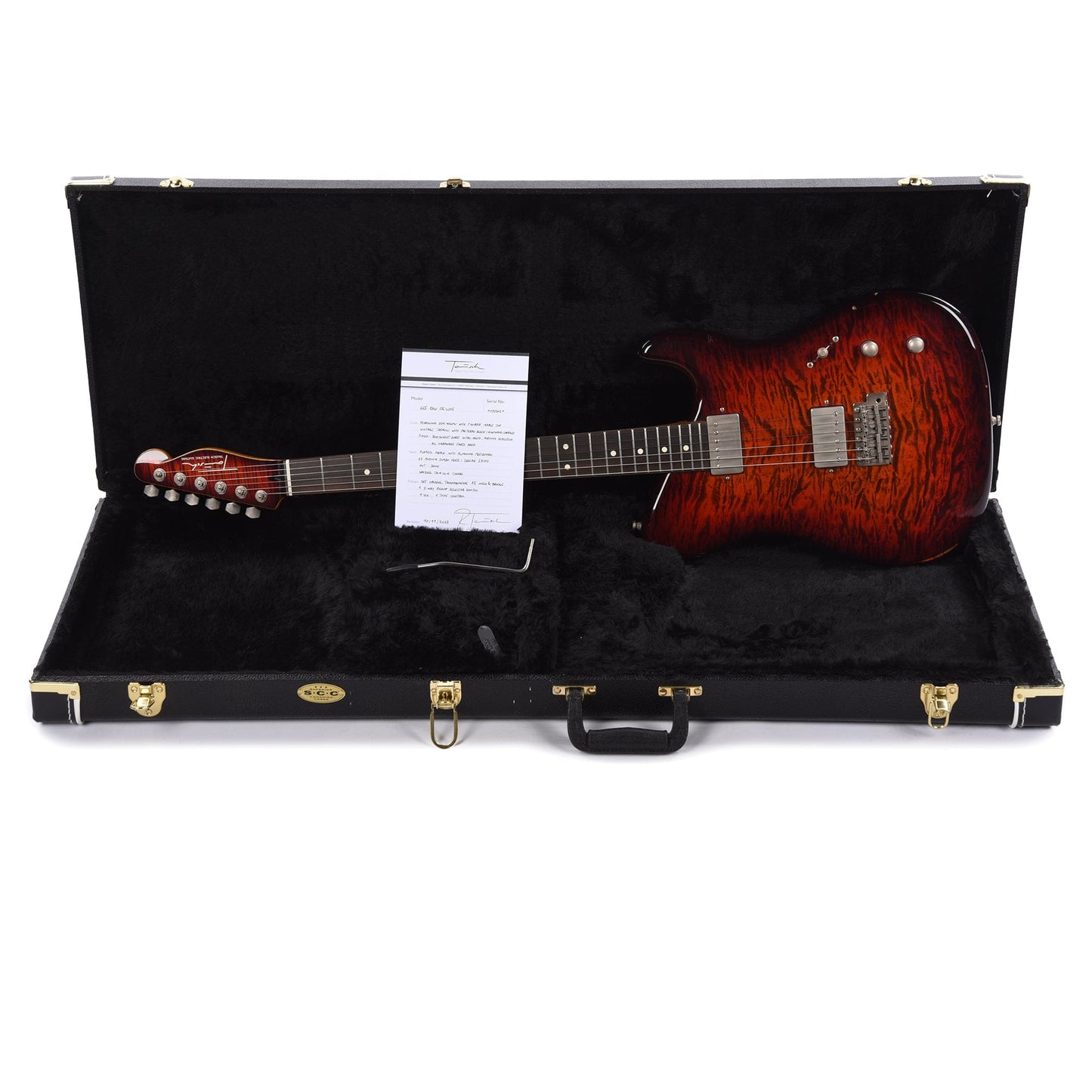 Tausch 665 RAW Deluxe Trem HH Figured Maple Aged Red Sunset Burst w/Flame Maple Neck Electric Guitars / Solid Body