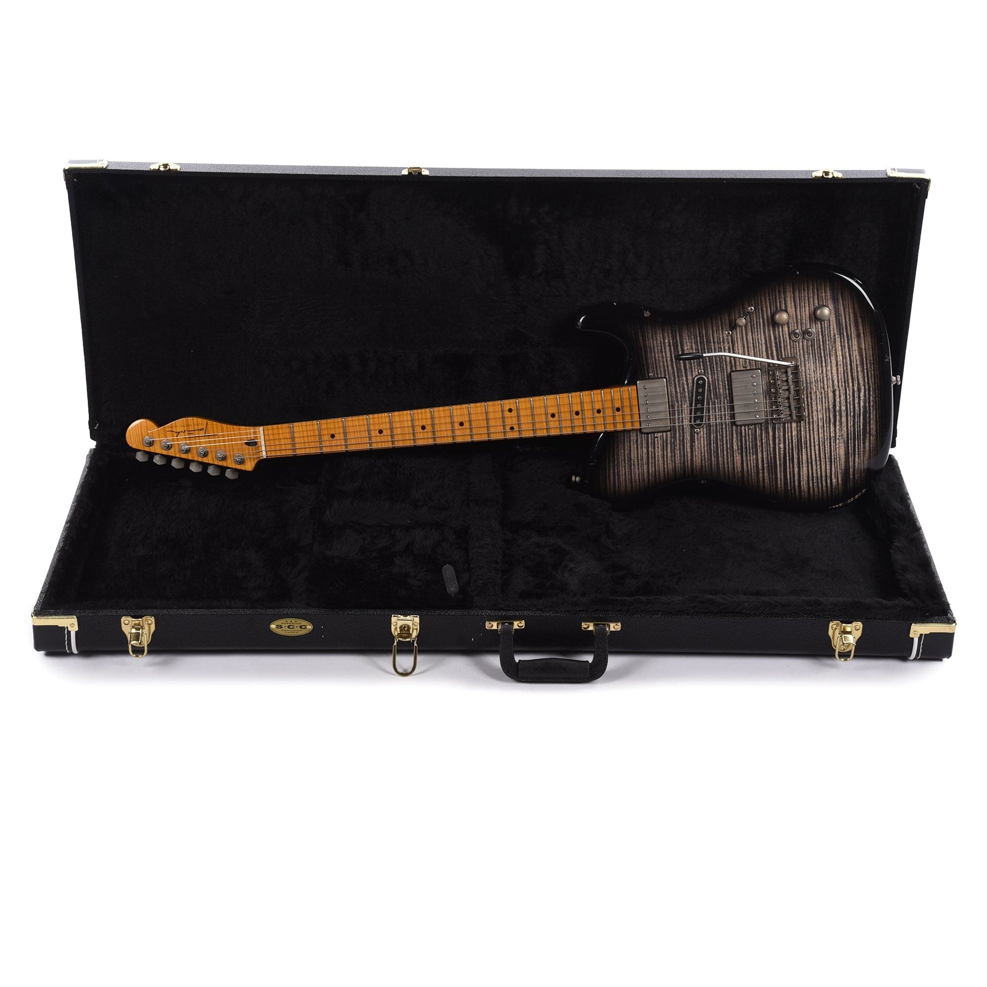 Tausch 665 RAW Deluxe Trem HSH Figured Maple Aged Cobra Burst w/Flame Maple Neck Electric Guitars / Solid Body