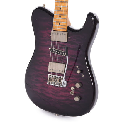 Tausch 665 RAW Deluxe Trem HSH Quilted Maple Aged Violet Burst w/Flame Maple Neck Electric Guitars / Solid Body