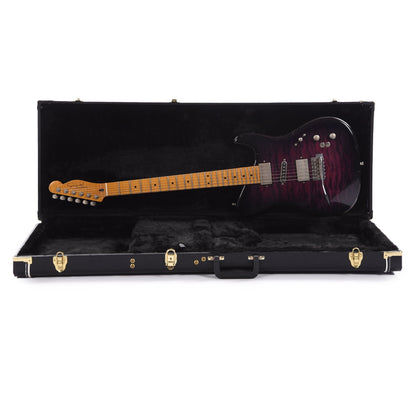 Tausch 665 RAW Deluxe Trem HSH Quilted Maple Aged Violet Burst w/Flame Maple Neck Electric Guitars / Solid Body