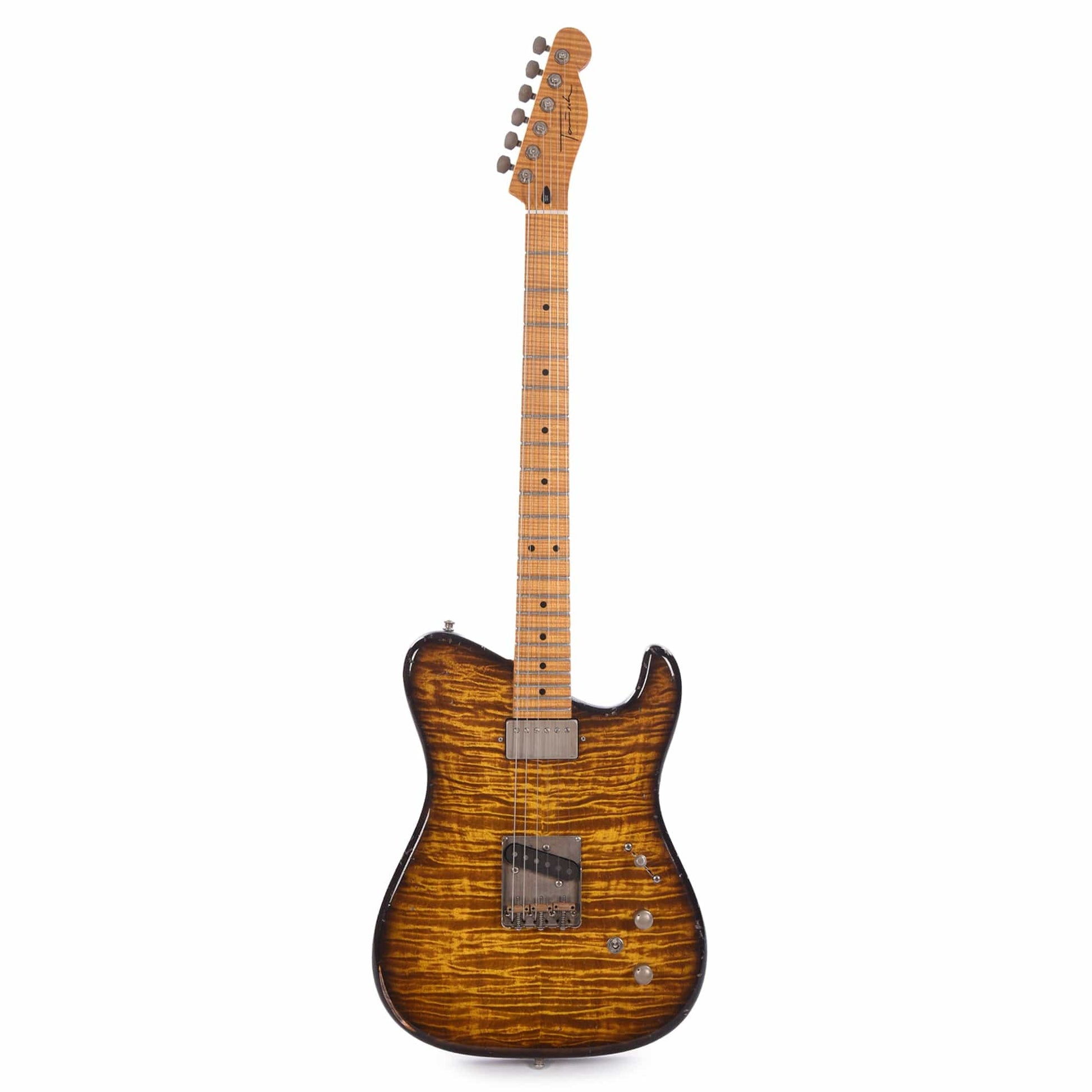 Tausch 665 RAW HS Figured Maple Aged Marigold Yellow w/Flame Maple Neck Electric Guitars / Solid Body