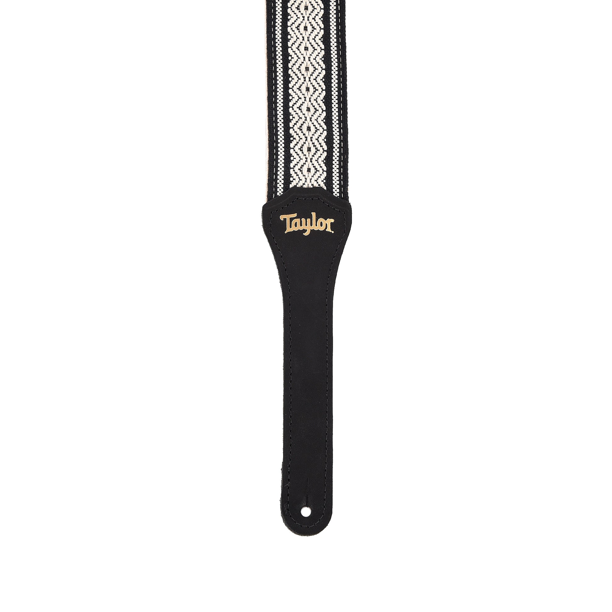 Taylor Strap White/Black Jacquard Cotton 2" with Amber Buckle Accessories / Straps