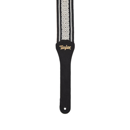 Taylor Strap White/Black Jacquard Cotton 2" with Amber Buckle Accessories / Straps