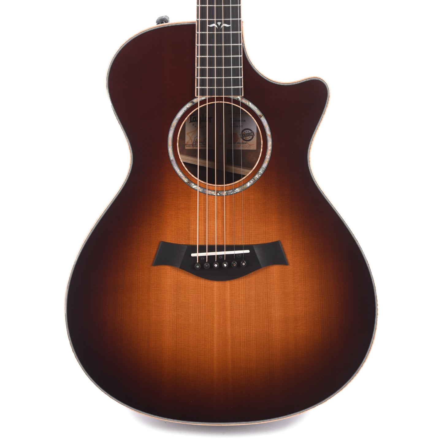 Taylor Custom Grand Concert Western Red Cedar/AA Walnut Tobacco Sunburst Top ES2 w/Figured Maple Binding Acoustic Guitars / Concert