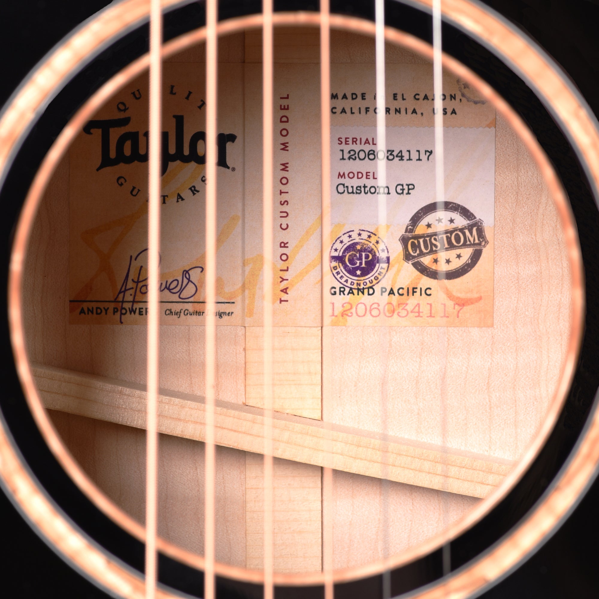Taylor Custom Grand Pacific Torrefied Spruce/Flame Maple Black Top w/Vintage Sunburst Back/Sides ES2 Acoustic Guitars / Concert