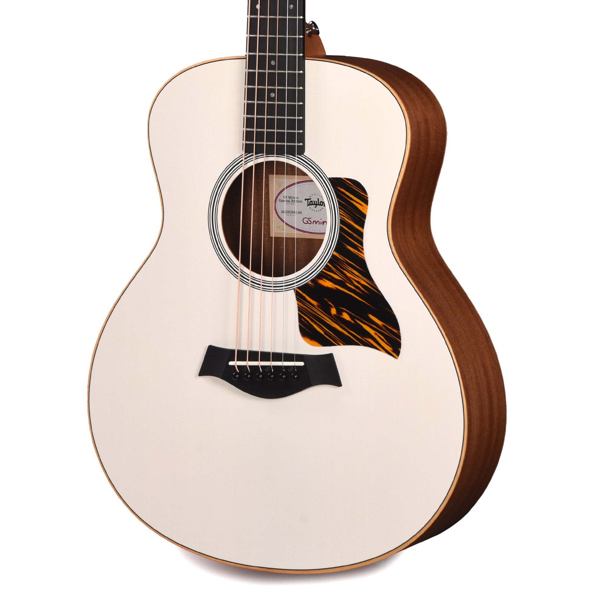Taylor Special Edition GS Mini-e Torrefied Sitka/Sapele Trans White Top ES-B Acoustic Guitars / Mini/Travel