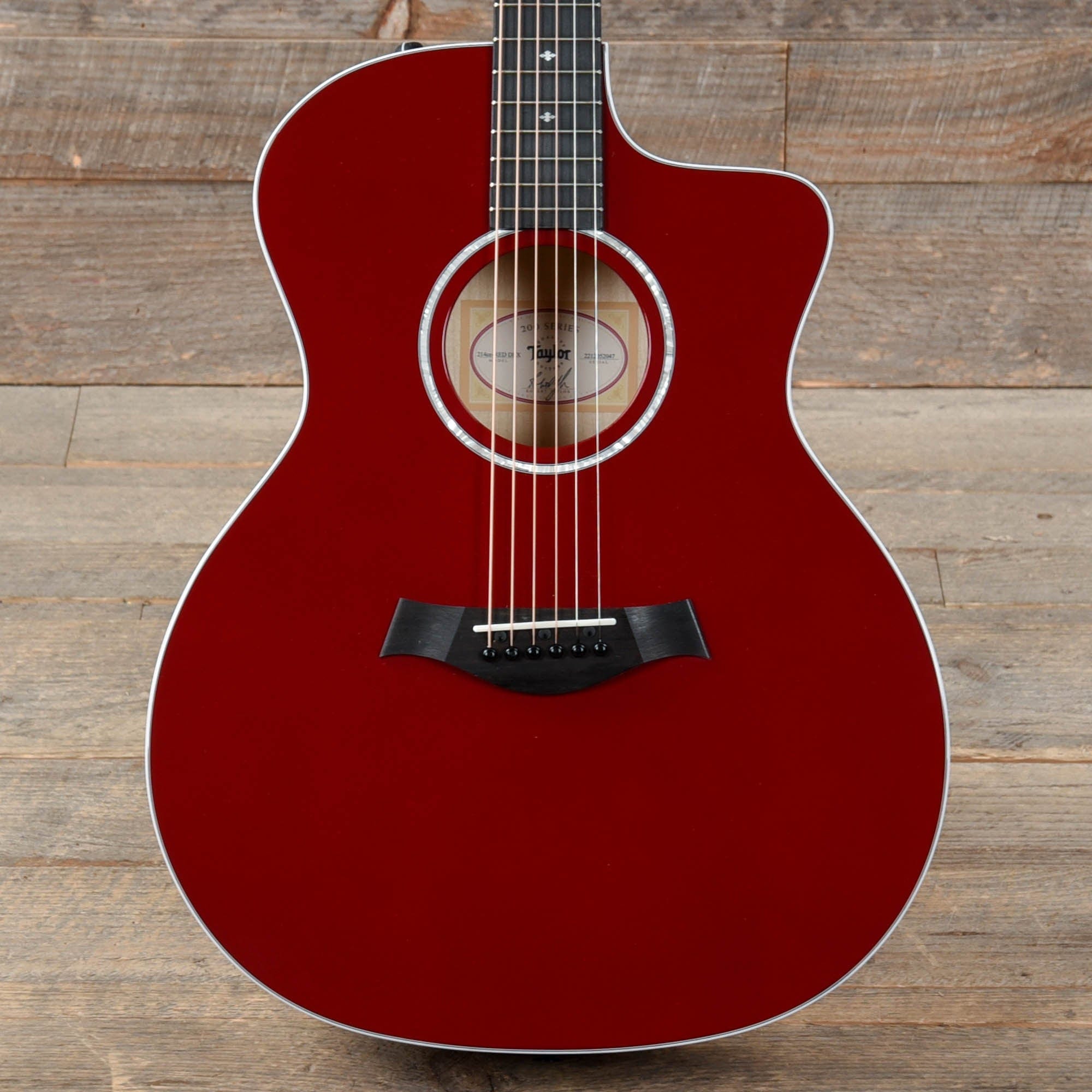 Taylor 214ce-RED Deluxe Grand Auditorium Sitka/Maple Red ES2 w/Hardshell Case Acoustic Guitars / OM and Auditorium