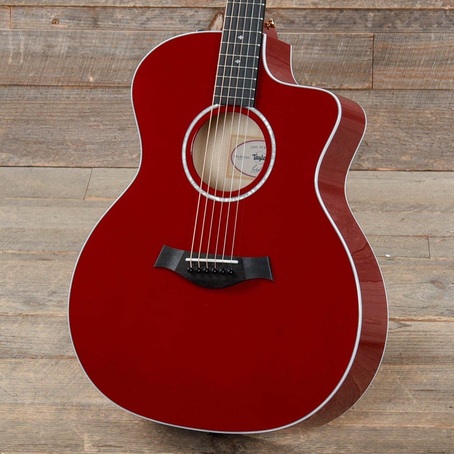 Taylor 214ce-RED Deluxe Grand Auditorium Sitka/Maple Red ES2 w/Hardshell Case Acoustic Guitars / OM and Auditorium
