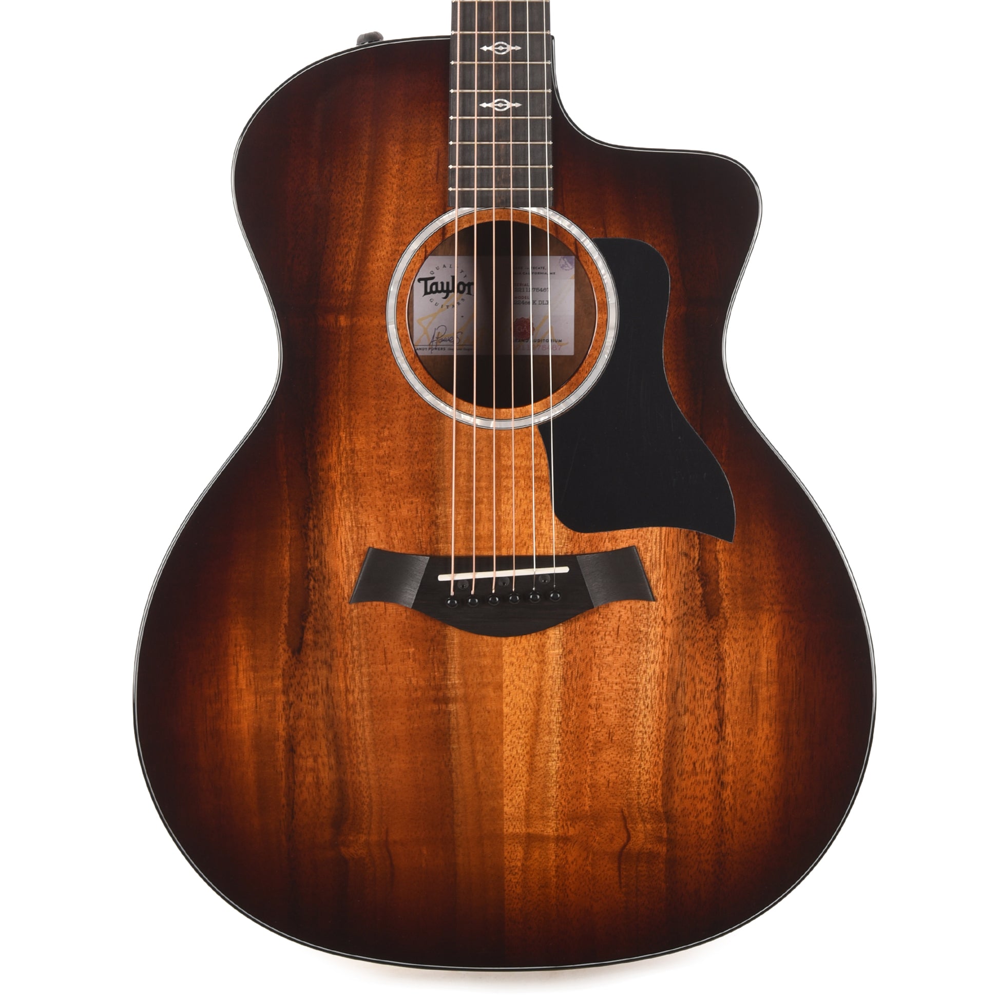 Taylor 224ce-K DLX Grand Auditorium Hawaiian Koa Shaded Edgburst ES2 Acoustic Guitars / OM and Auditorium