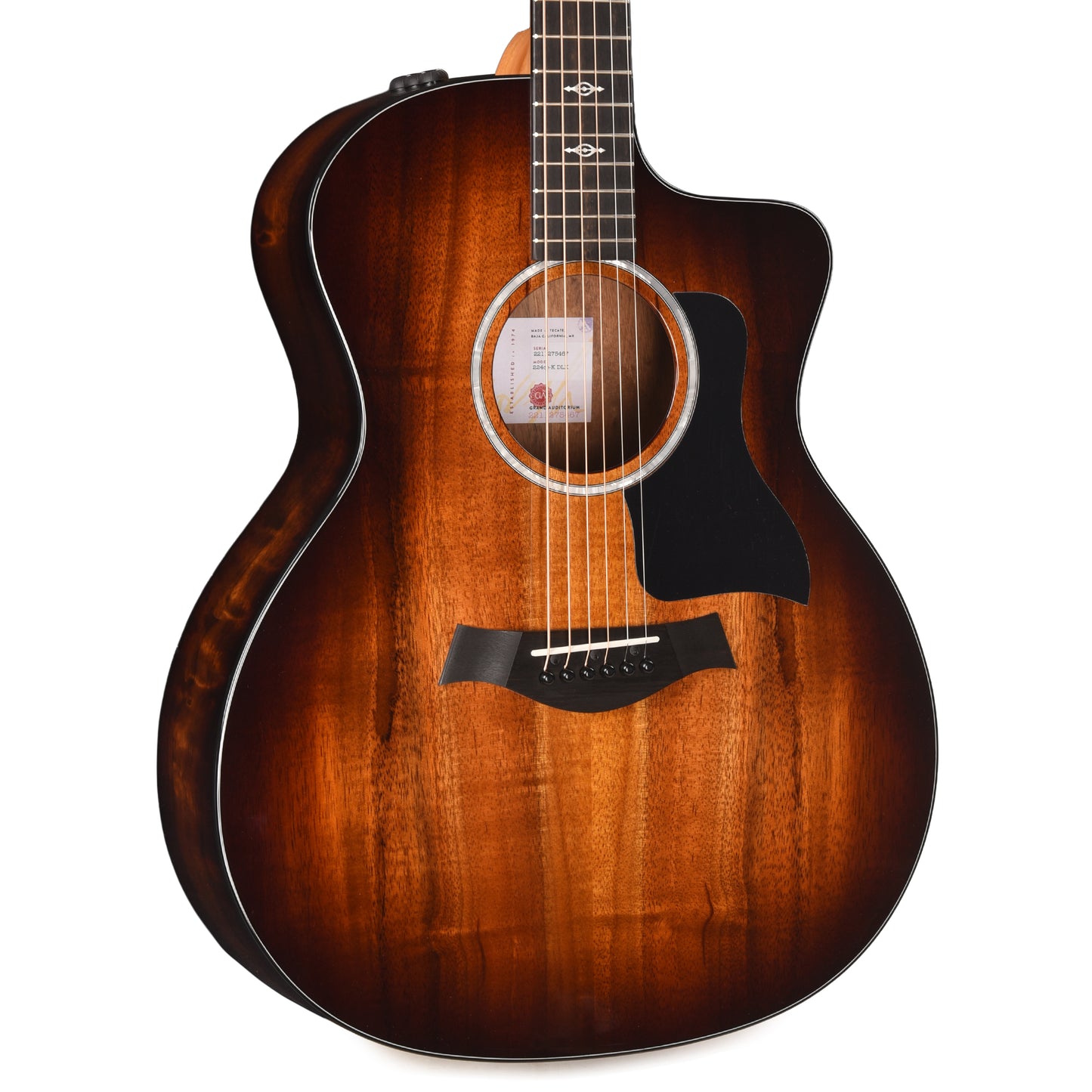 Taylor 224ce-K DLX Grand Auditorium Hawaiian Koa Shaded Edgburst ES2 Acoustic Guitars / OM and Auditorium