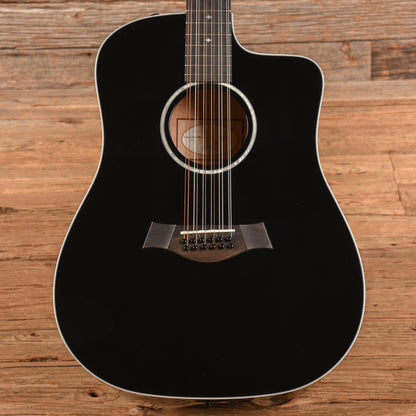 Taylor 250ce BLK-DLX Black 2019 Acoustic Guitars / OM and Auditorium