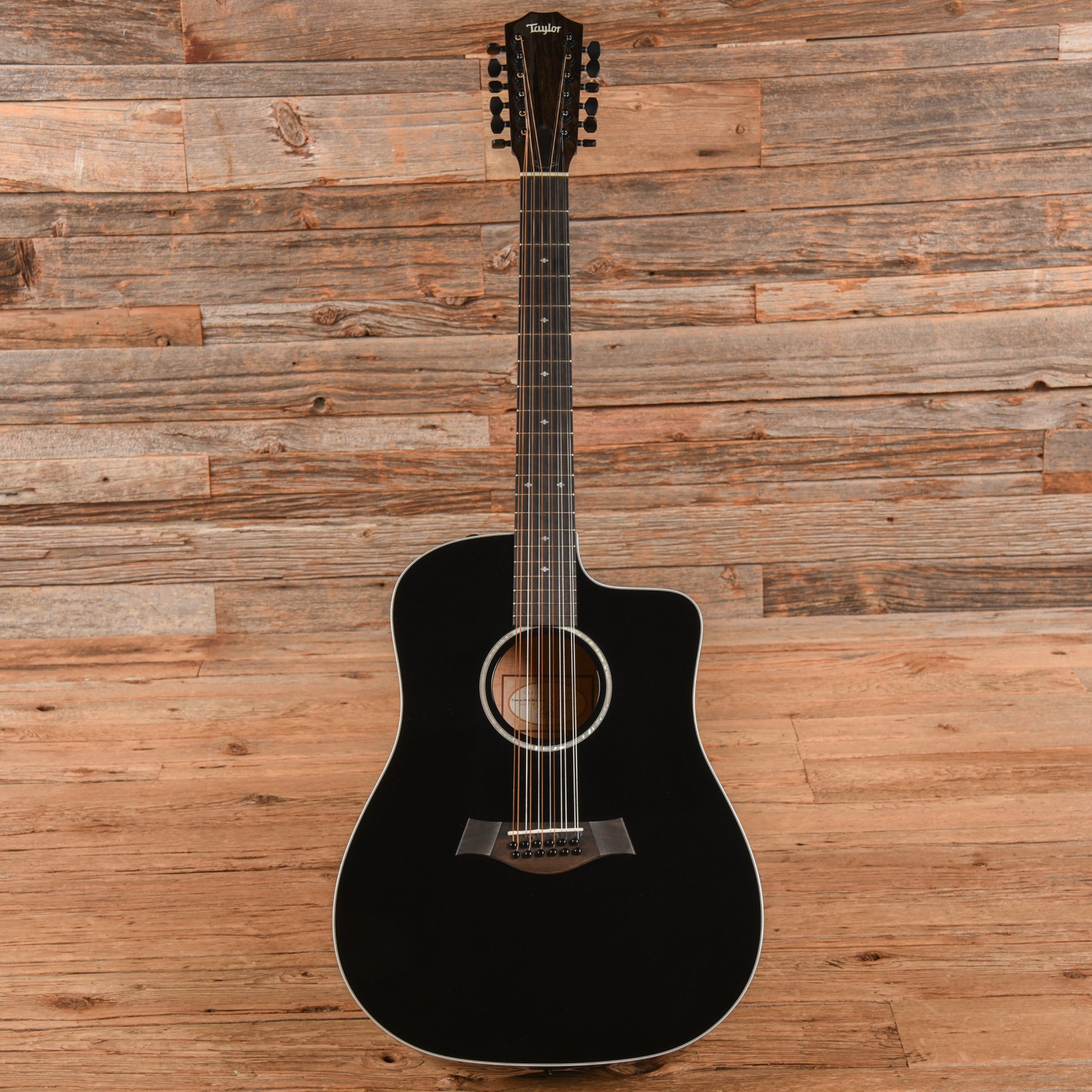 Taylor 250ce BLK-DLX Black 2019 Acoustic Guitars / OM and Auditorium