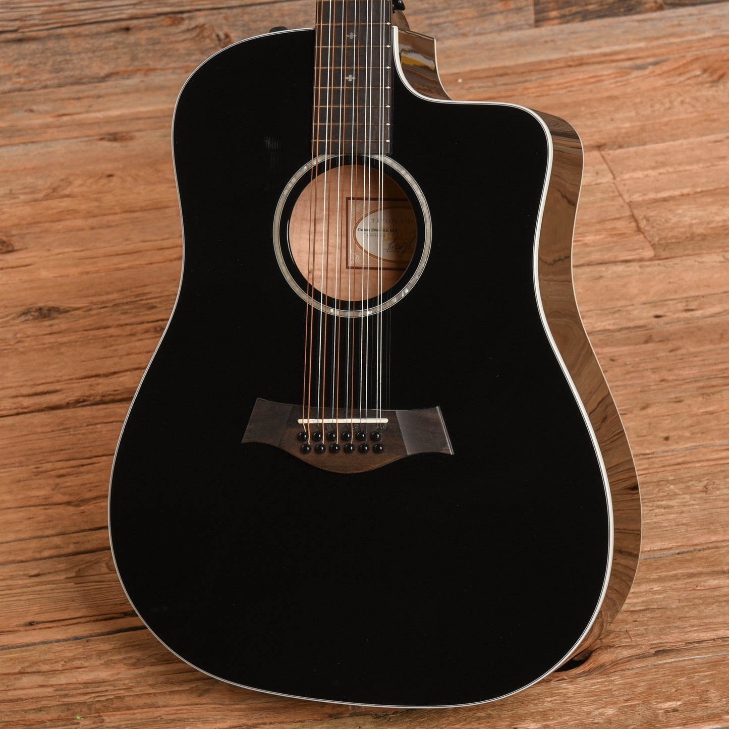 Taylor 250ce BLK-DLX Black 2019 Acoustic Guitars / OM and Auditorium