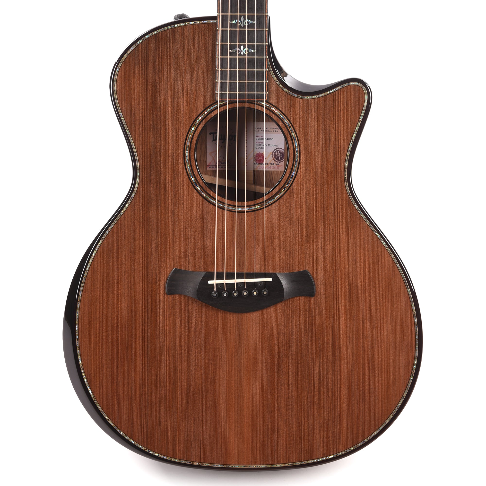 Taylor Builder's Edition 914ce Grand Auditorium Stripy Sinker Redwood/Rosewood Natural Top Acoustic Guitars / OM and Auditorium