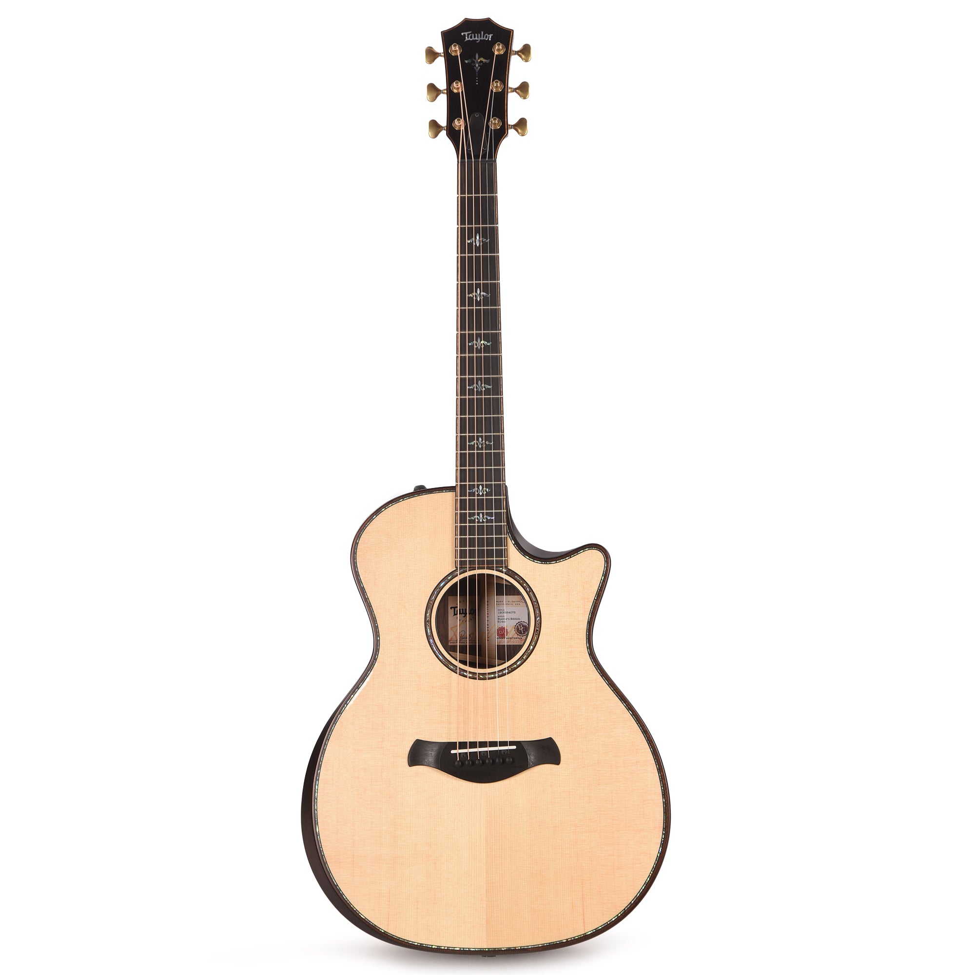 Taylor Builder's Edition 914ce Lutz Spruce/Indian Rosewood Natural Top/Kona Edgeburst Body ES2 Acoustic Guitars / OM and Auditorium