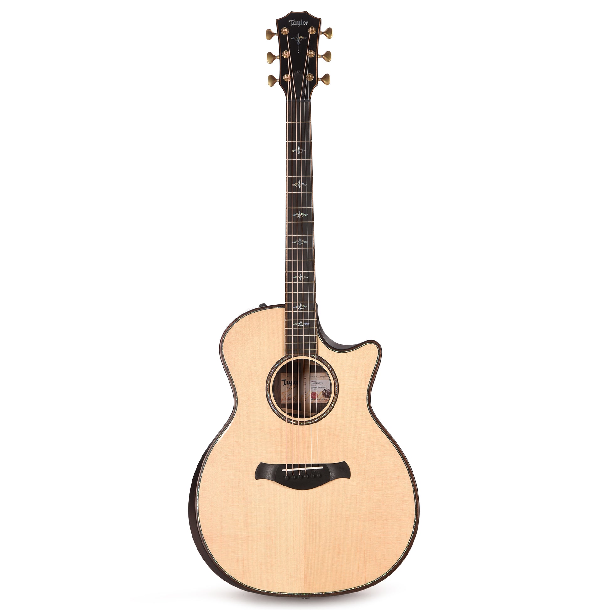 Taylor Builder's Edition 914ce Lutz Spruce/Indian Rosewood Natural Top/Kona Edgeburst Body ES2 Acoustic Guitars / OM and Auditorium