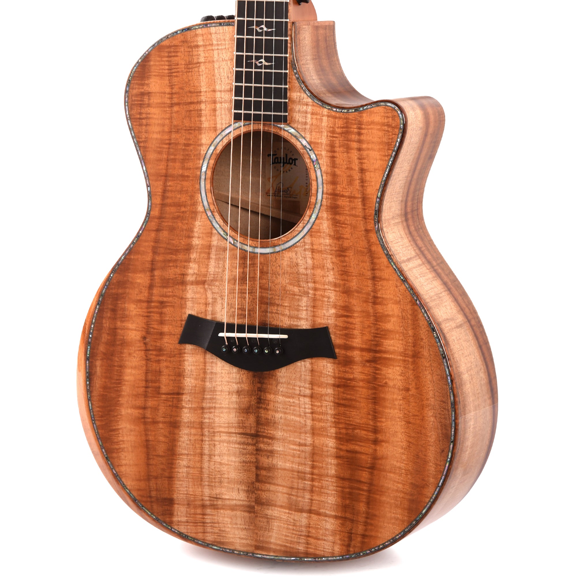 Taylor Custom Grand Auditorium AA Figured Hawaiian Koa Natural ES2 w/Hawaiian Koa Binding Acoustic Guitars / OM and Auditorium