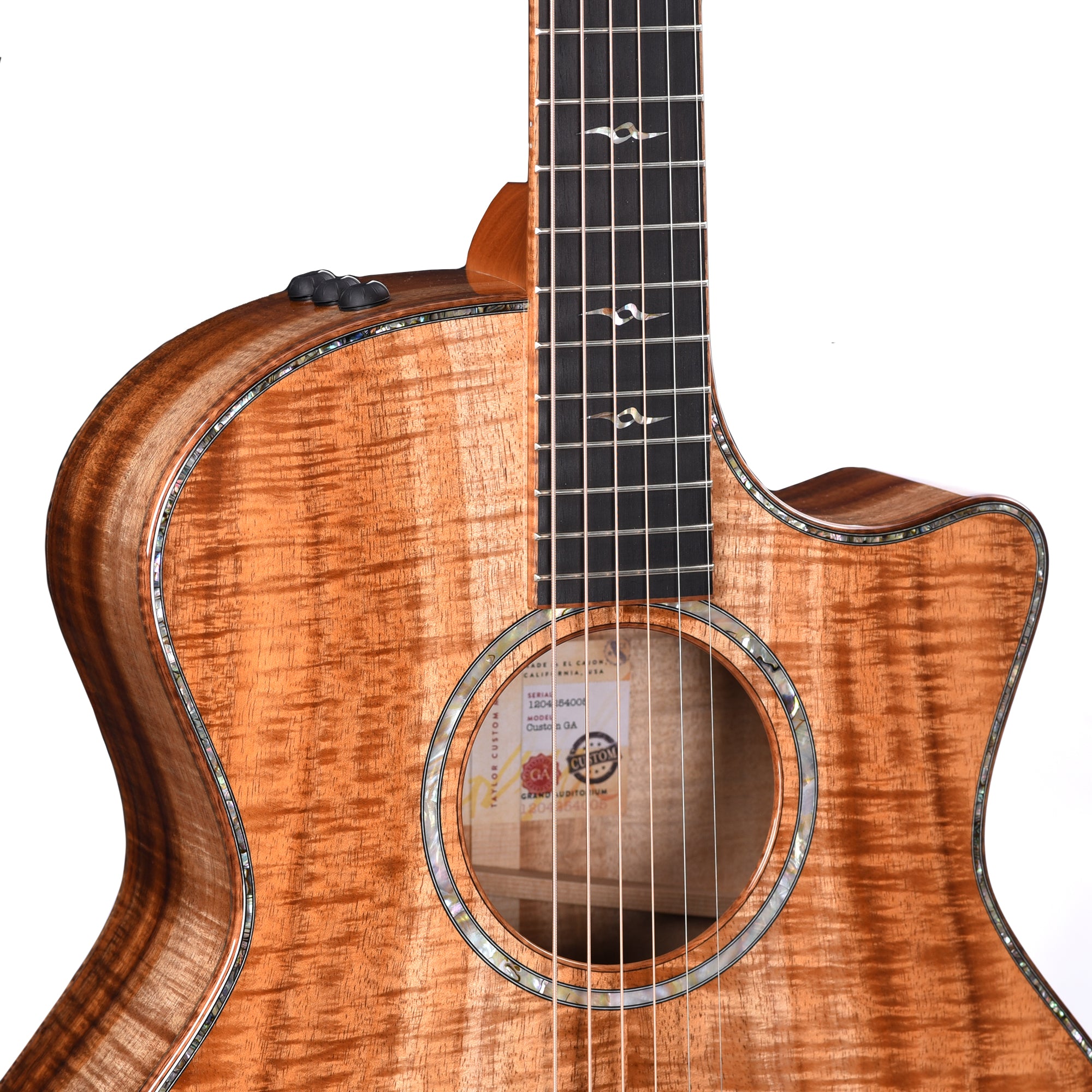 Taylor Custom Grand Auditorium AA Figured Hawaiian Koa Natural ES2 w/Hawaiian Koa Binding Acoustic Guitars / OM and Auditorium