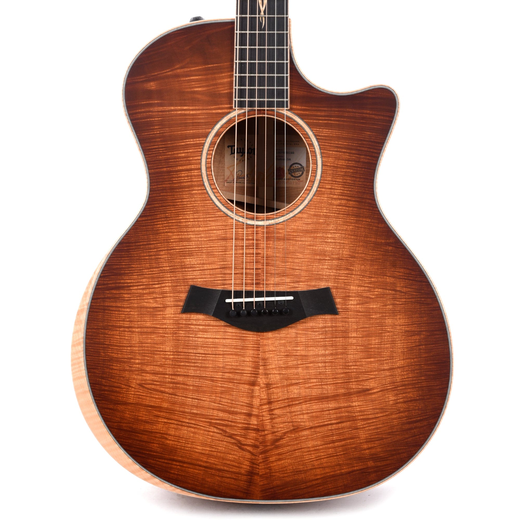 Master Grade Instruments Taylor Custom Grand Auditorium Master Grade Koa Satin Shaded Edgeburst ...