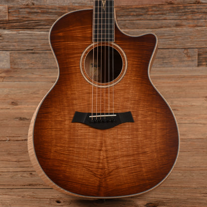Taylor Custom Grand Auditorium Master Grade Koa w/Figured Maple Binding & Bouquet Inlay Satin Shaded Edgeburst 2022 Acoustic Guitars / OM and Auditorium