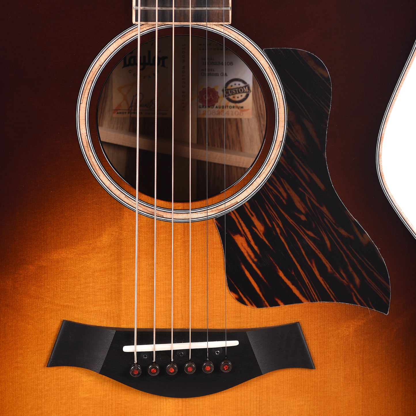 Taylor Custom Grand Auditorium Premium Bearclaw Sitka/Honduran Rosewood Tobacco Sunburst Top ES2 Acoustic Guitars / OM and Auditorium