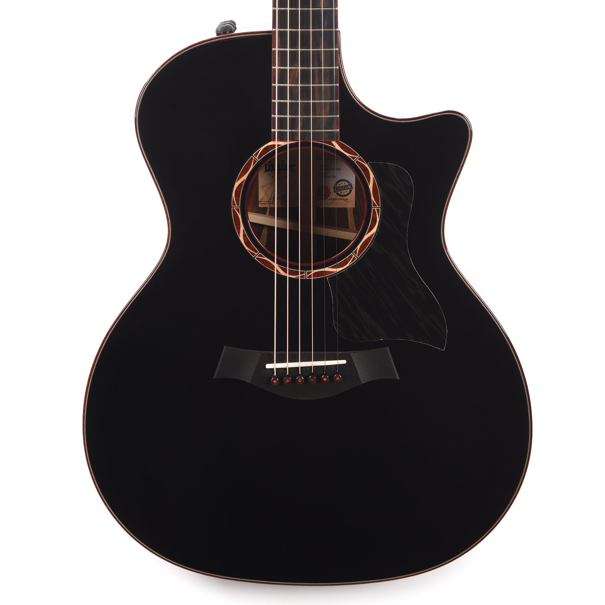 Taylor Custom Grand Auditorium Torrefied Sitka/Cocobolo Black Top ES2 w/Bloodwood Binding Acoustic Guitars / OM and Auditorium