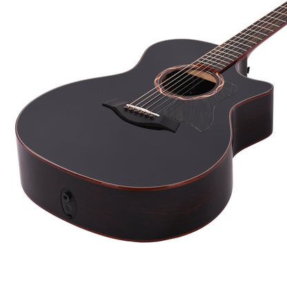 Taylor Custom Grand Auditorium Torrefied Sitka/Cocobolo Black Top ES2 w/Bloodwood Binding Acoustic Guitars / OM and Auditorium