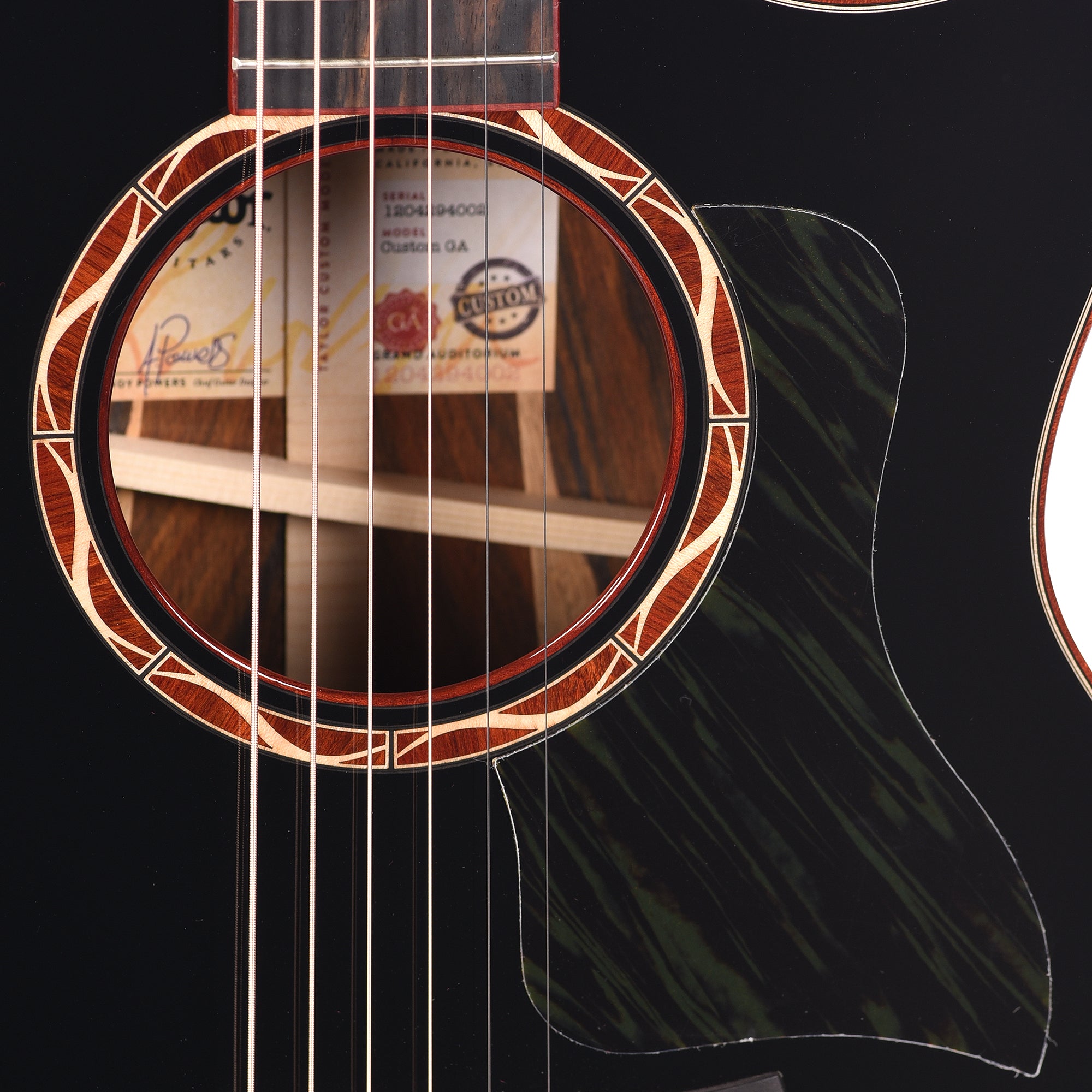 Taylor Custom Grand Auditorium Torrefied Sitka/Cocobolo Black Top ES2 w/Bloodwood Binding Acoustic Guitars / OM and Auditorium
