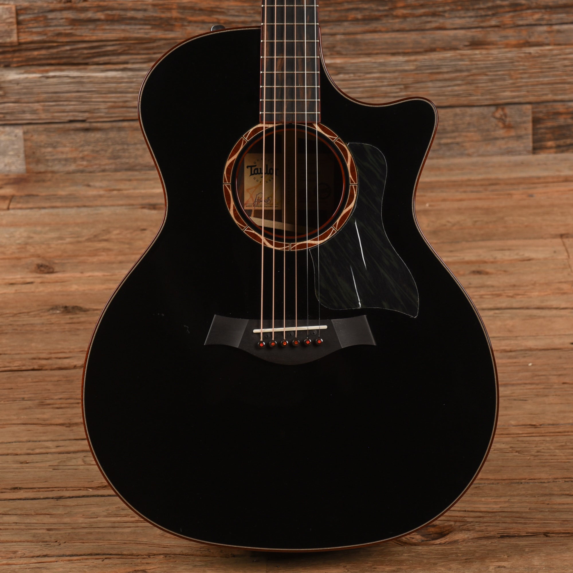Taylor Custom Grand Auditorium Torrefied Sitka/Cocobolo Black Top ES2 w/Bloodwood Binding Acoustic Guitars / OM and Auditorium