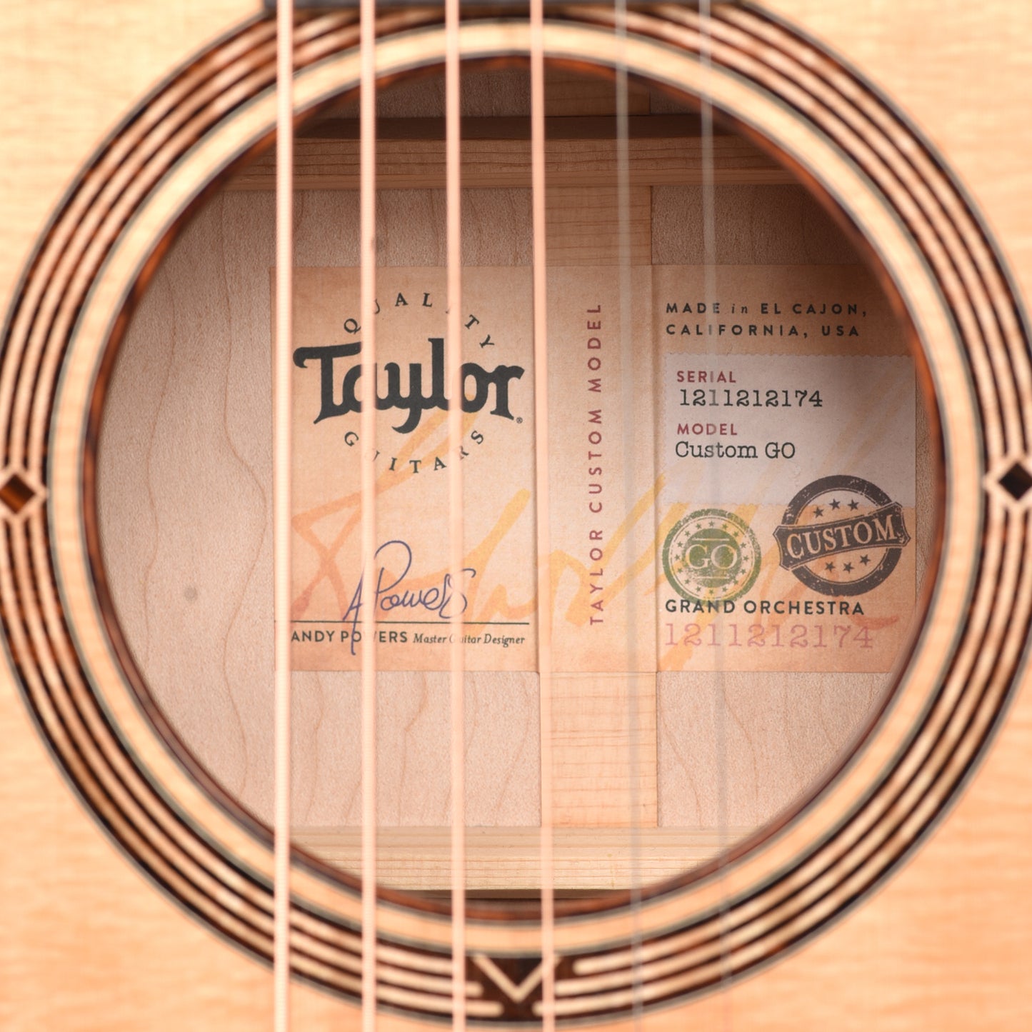 Taylor Custom Grand Orchestra Lutz Spruce/Maple Full Body Antique Blonde Acoustic Guitars / OM and Auditorium