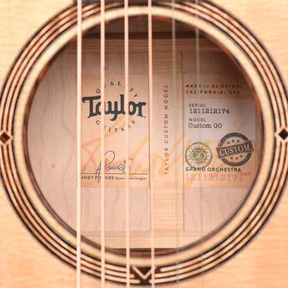Taylor Custom Grand Orchestra Lutz Spruce/Maple Full Body Antique Blonde Acoustic Guitars / OM and Auditorium