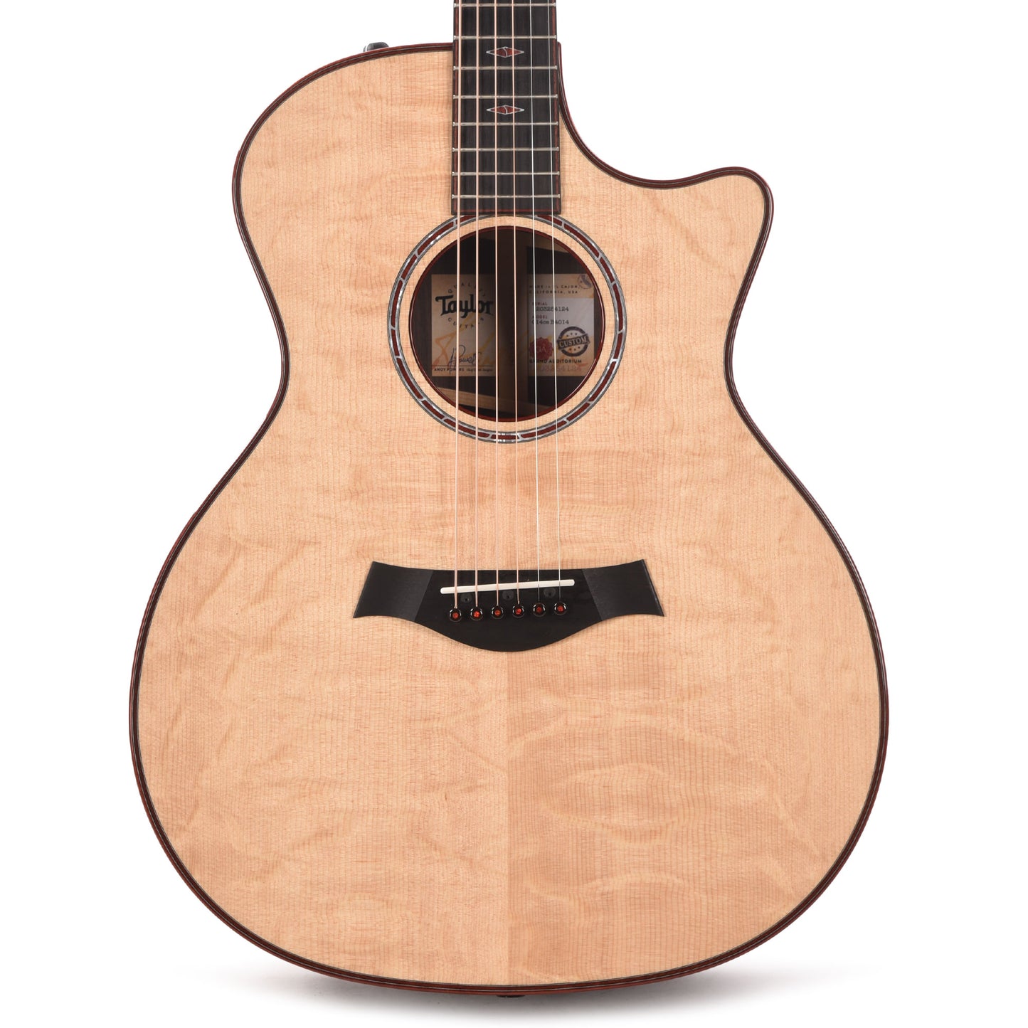 Taylor Custom "The Catch" NAMM 2024 #14 C14ce Grand Auditorium Bearclaw Sitka/AA Indian Rosewood Natural Acoustic Guitars / OM and Auditorium