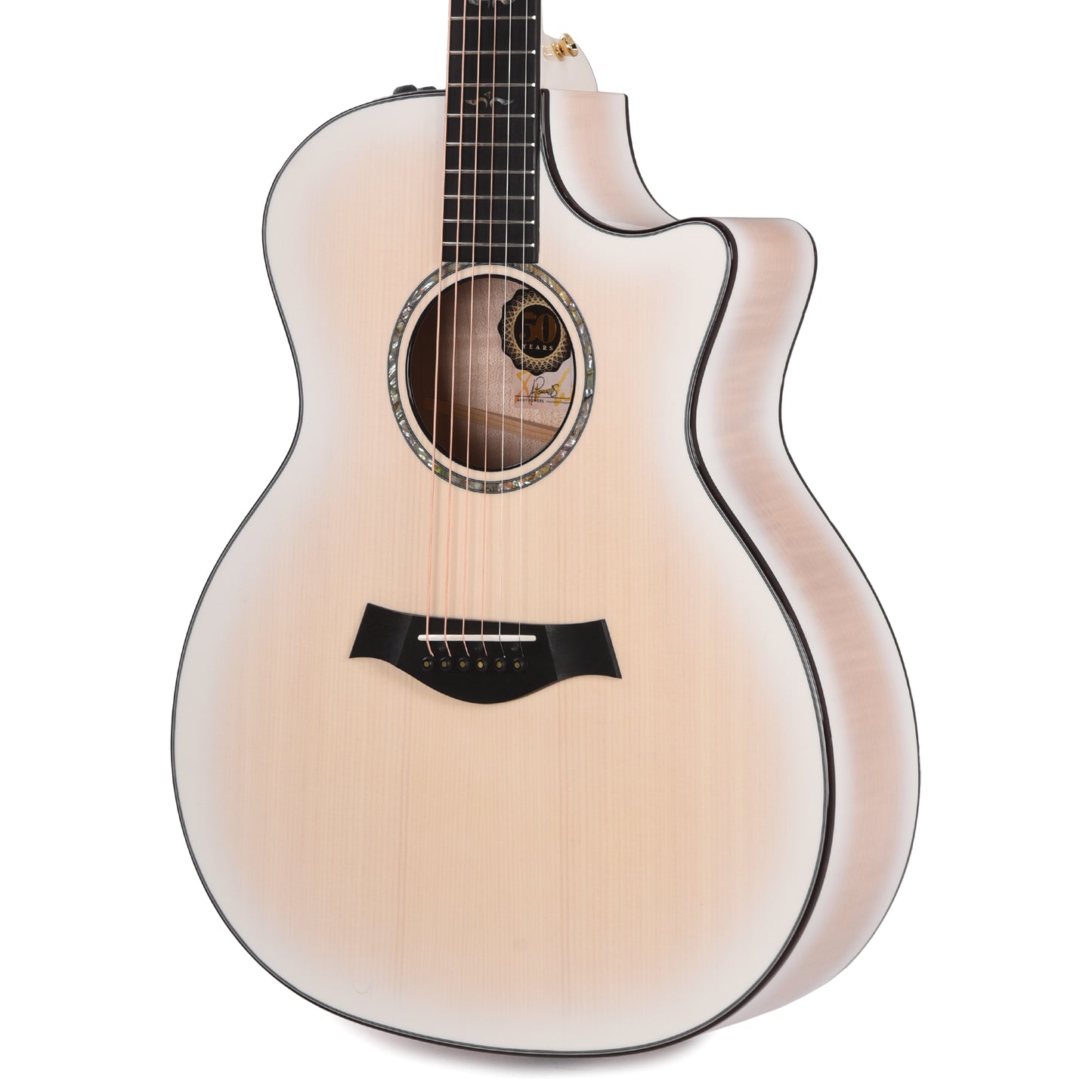 Taylor Limited 50th Anniversary 614ce Grand Auditorium Sitka/Maple Trans White w/Edgeburst ES2 Acoustic Guitars / OM and Auditorium