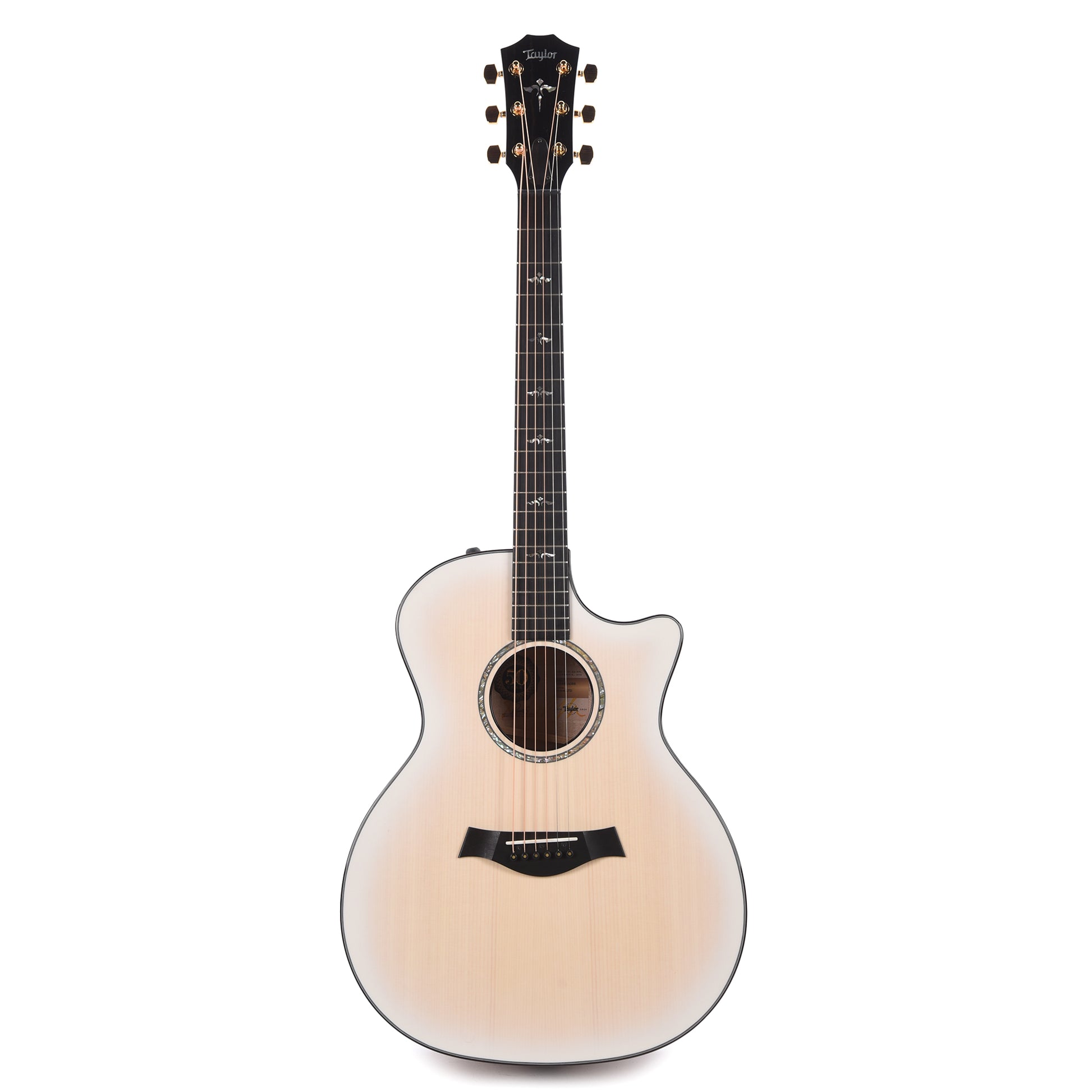 Taylor Limited 50th Anniversary 614ce Grand Auditorium Sitka/Maple Trans White w/Edgeburst ES2 Acoustic Guitars / OM and Auditorium