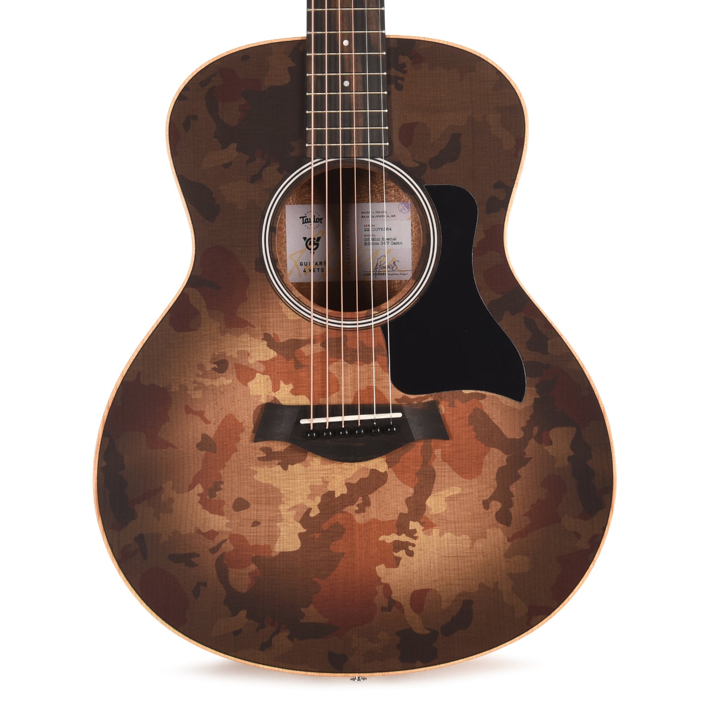 Taylor Special Edition Guitars 4 Vets GS Mini Torrefied Spruce/Sapele Camo Acoustic Guitars / OM and Auditorium