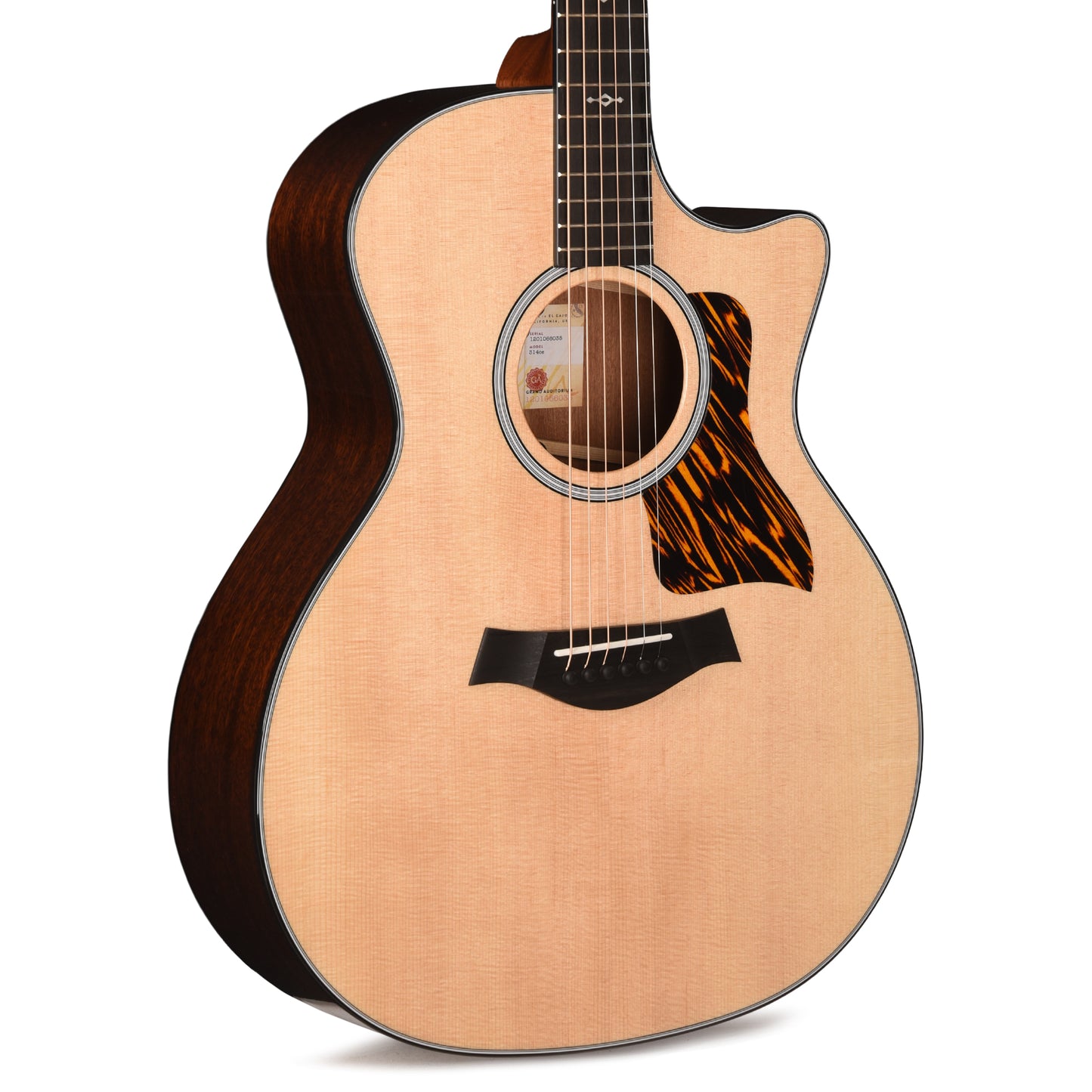 Taylor Next Generation 314ce Grand Auditorium Sitka Spruce/Sapele Medium Brown w/Claria Acoustic Guitars