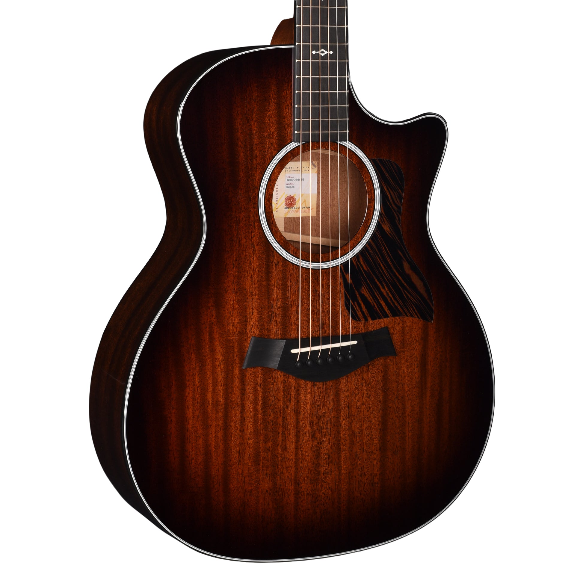 Taylor Next Generation 324ce Grand Auditorium Neo-Tropical Mahogany/Sapele Shaded Edgeburst w/Claria Acoustic Guitars