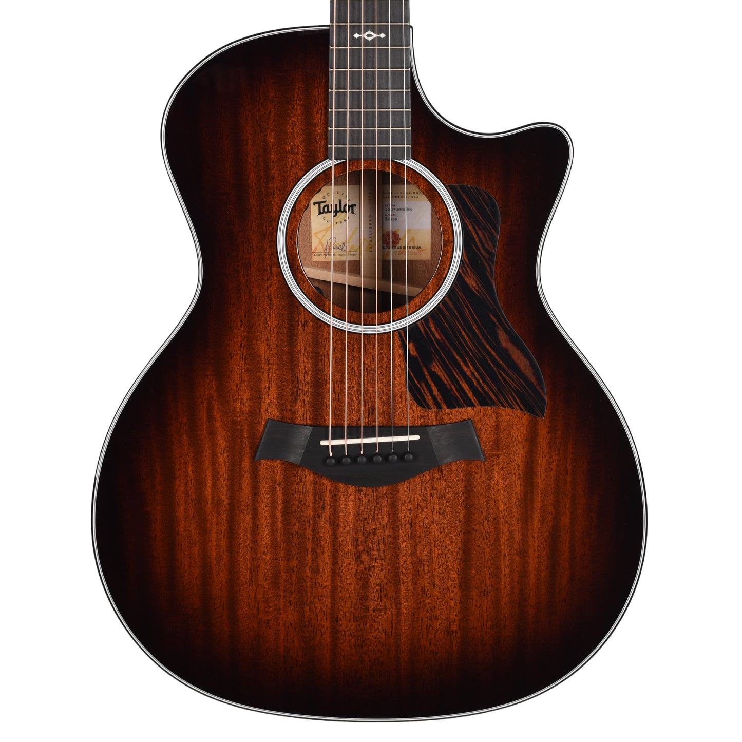 Taylor Next Generation 324ce Grand Auditorium Neo-Tropical Mahogany/Sapele Shaded Edgeburst w/Claria Acoustic Guitars
