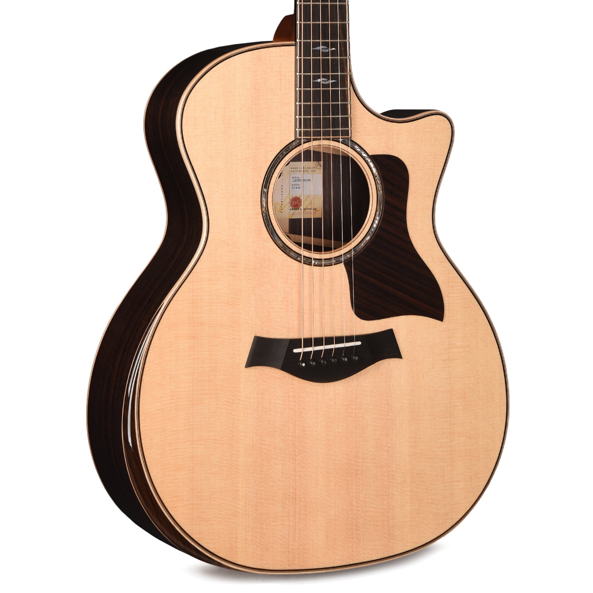 Taylor Next Generation 814ce Grand Auditorium Sitka Spruce/Rosewood Natural w/Claria Acoustic Guitars