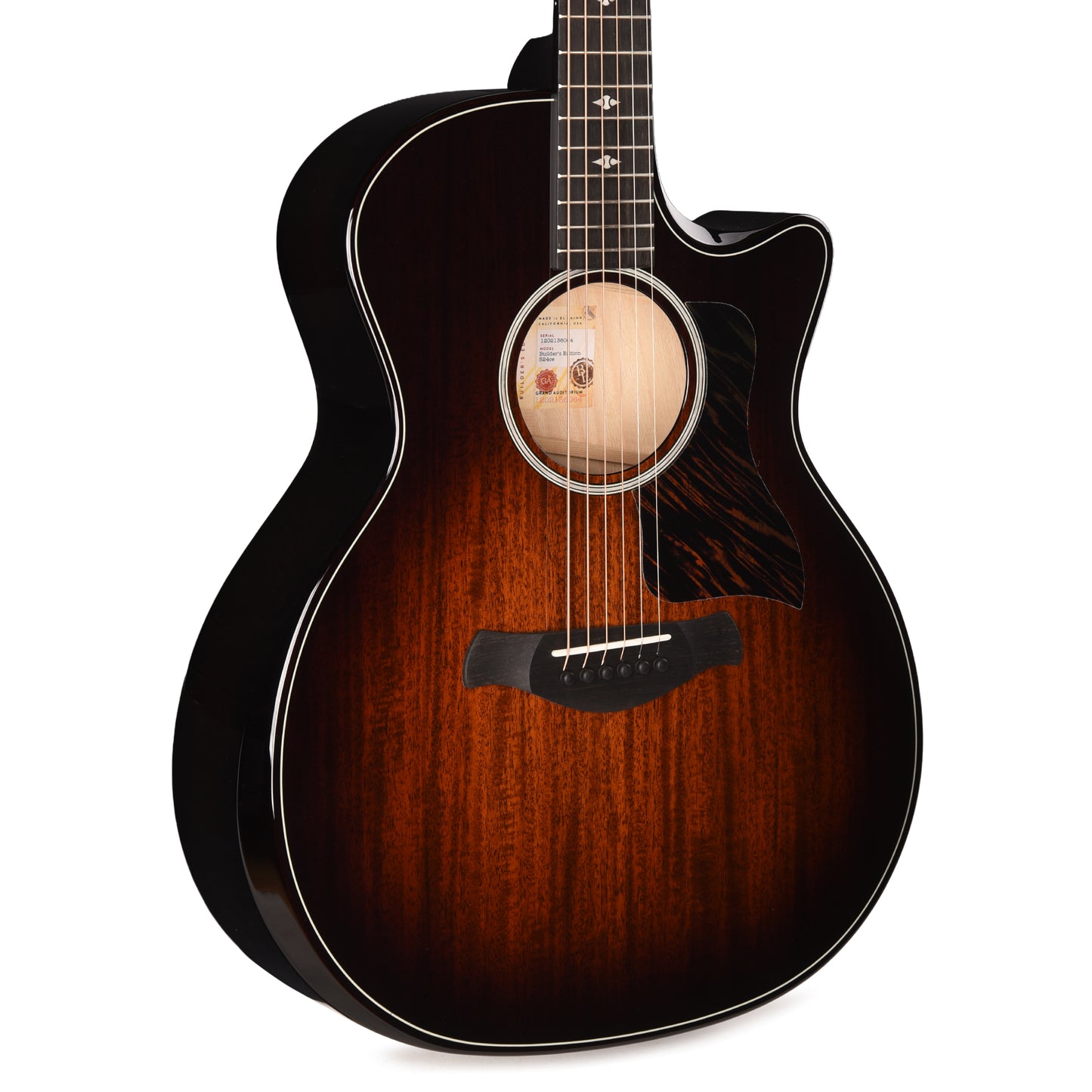 Taylor Next Generation Builder's Edition 524ce Grand Auditorium Neo-Tropical Mahogany/Urban Ash Tobacco Kona Burst w/Claria Pickup Acoustic Guitars