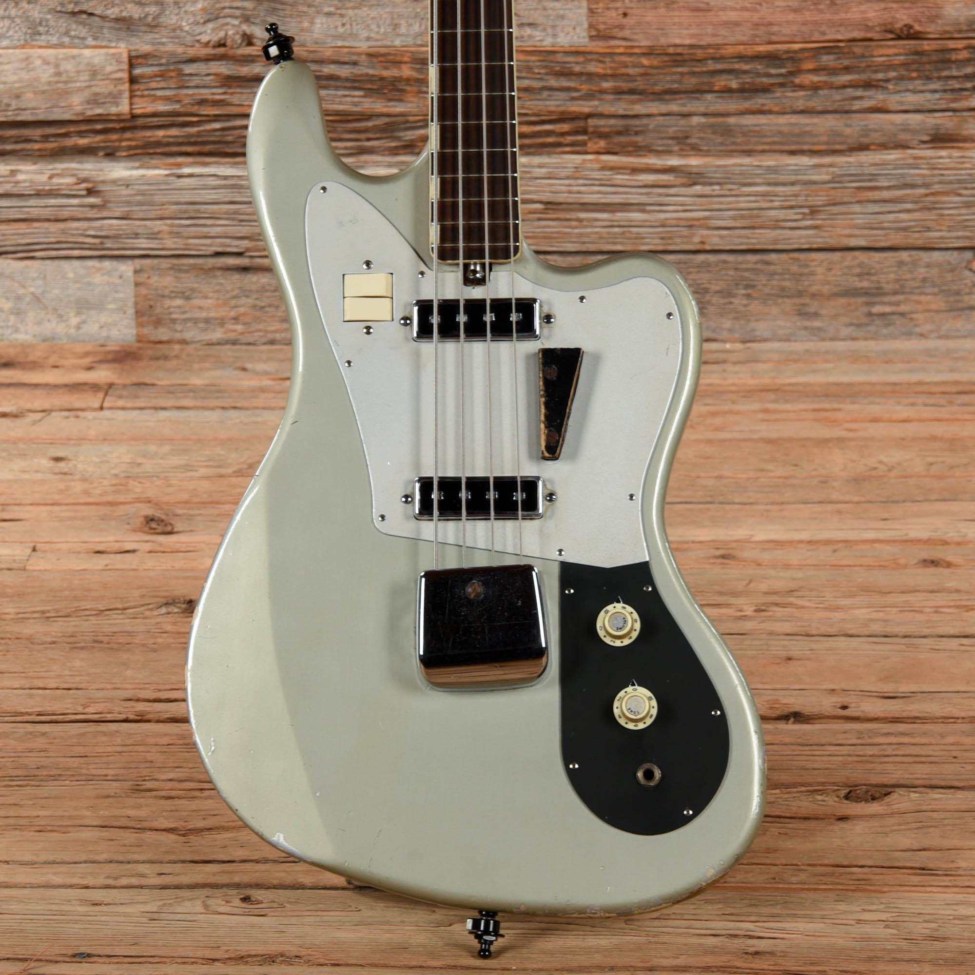 Teisco EB-200 Silver 1960s Bass Guitars / 4-String