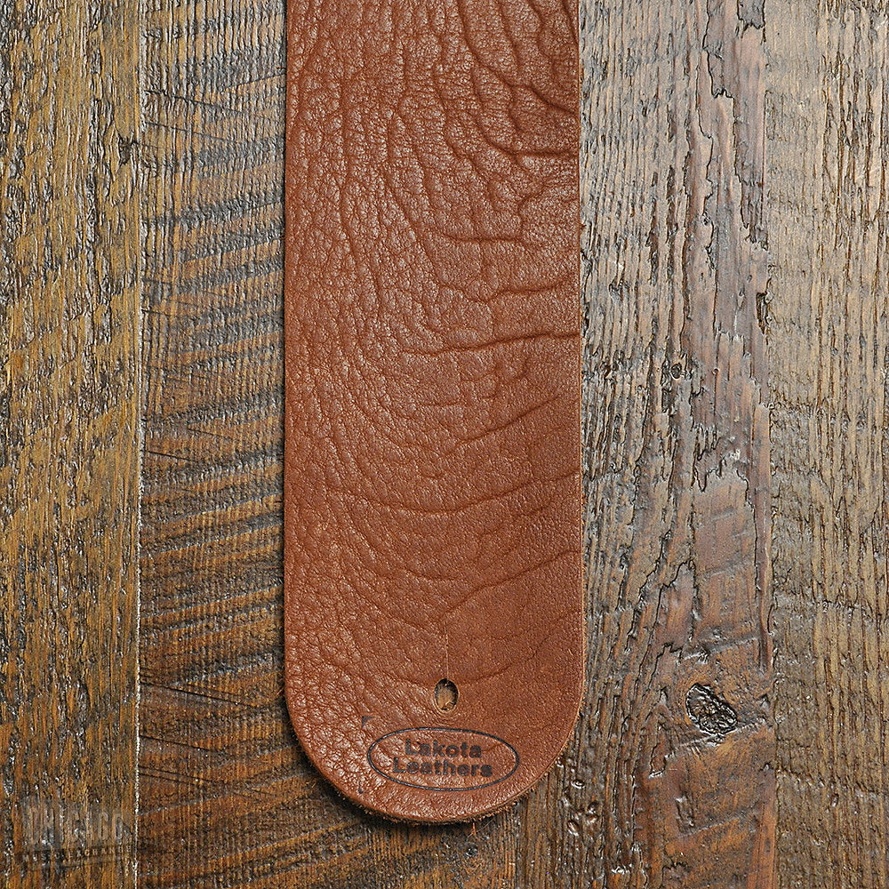 Lakota Leathers Guitar Strap 3" Tobacco