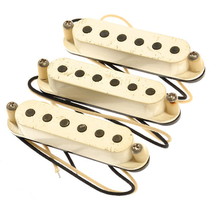Bare Knuckle Standard Range Apache Strat Pickup Set Flat Magnet Profile Aged Parchment