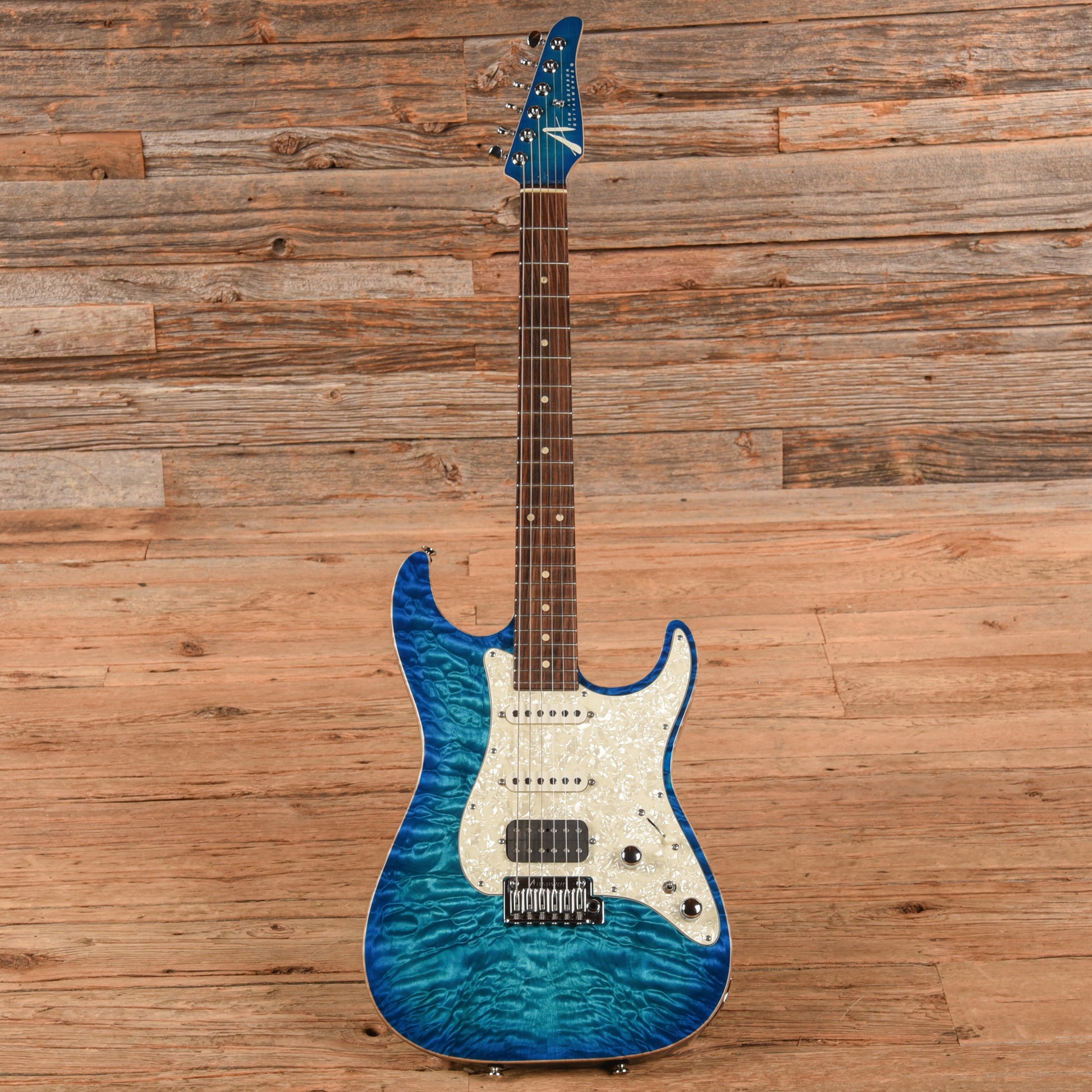 Tom Anderson Drop Top Classic Bora to Transparent Blue Burst 2017 Electric Guitars / Solid Body