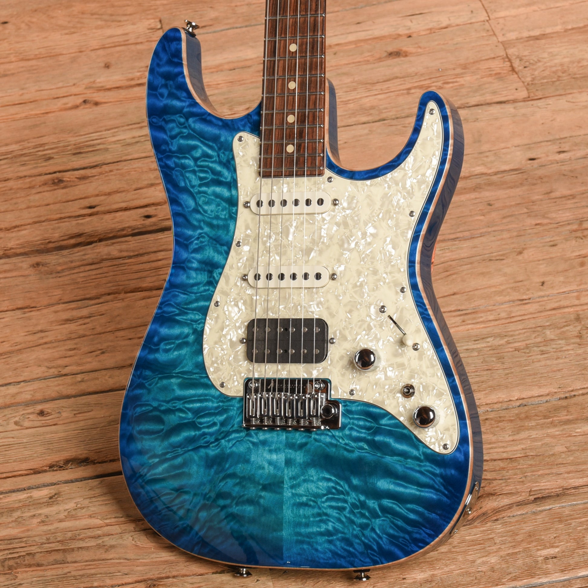 Tom Anderson Drop Top Classic Bora to Transparent Blue Burst 2017 Electric Guitars / Solid Body