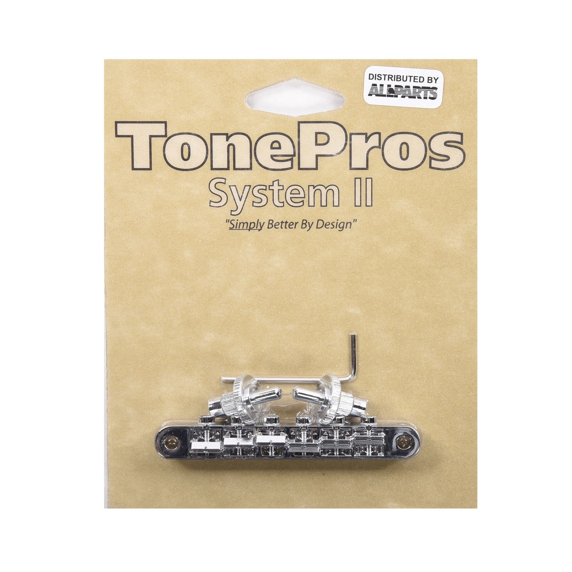 TonePros NVR2P Nashville Style Tunematic Bridge with Pre-Notched Saddles Chrome Parts / Amp Parts