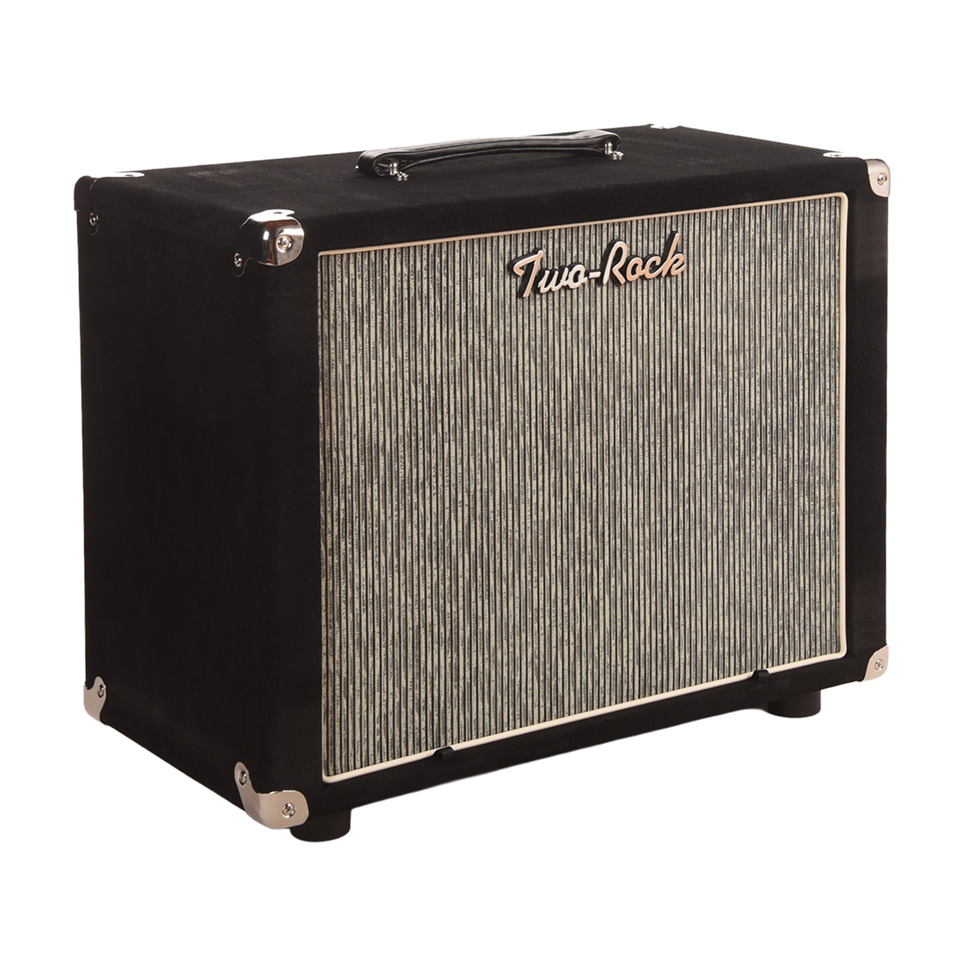 Two Rock 1x12 Small Ported Guitar Amp Cabinet Black Suede w/ Grey Pinstripe Cloth Amplifiers