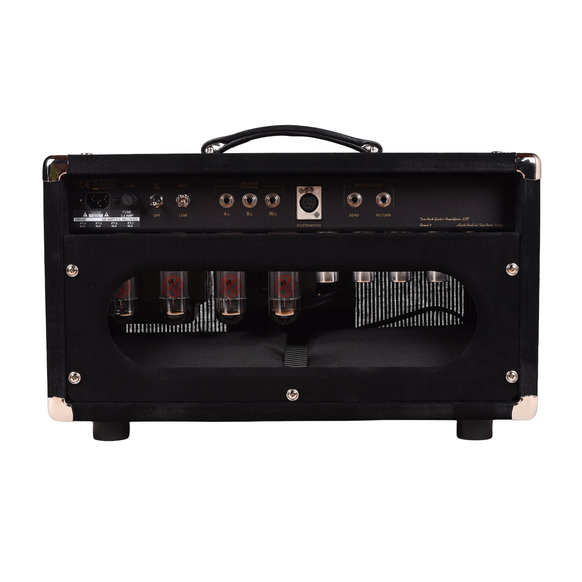 Two Rock Classic Reverb Signature 100w Head Black Suede & Black Chassis w/ Grey Pinstripe Cloth, Gold Piping & Lettering (CME Vault Exclusive) Amplifiers