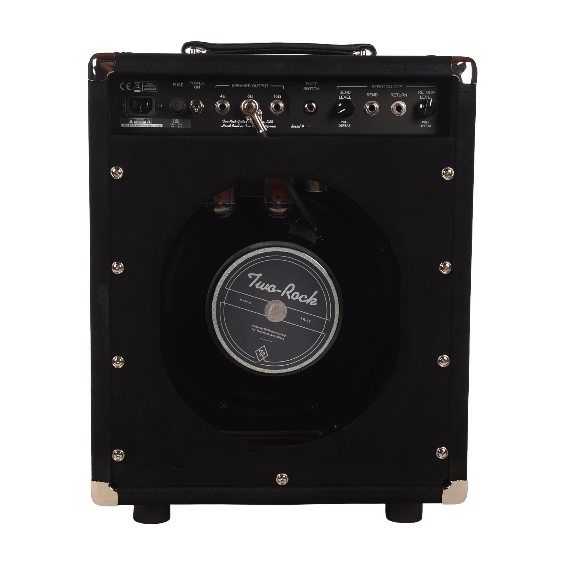 Two Rock Studio Overdrive 35w 2-Channel Tube Amp Combo Black Suede w/ Grey Pinstripe Cloth Amplifiers
